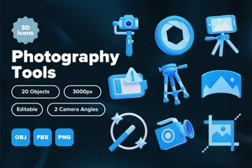 Ferramentas de fotografia Pacote de Icon 3D