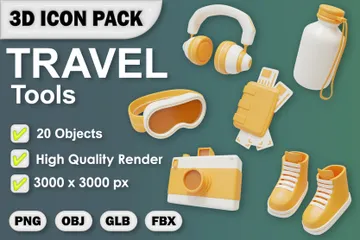 Ferramentas de viagem Pacote de Icon 3D