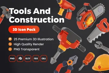 Ferramentas e construção 3D Icon Pack