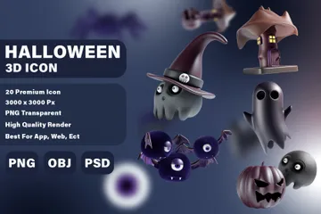 Festa de Halloween Pacote de Icon 3D
