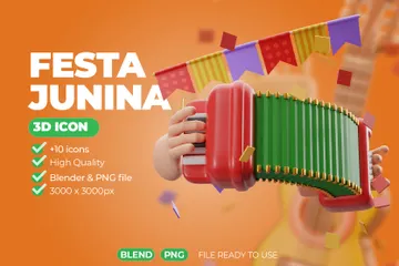 Festa Junina Pacote de Illustration 3D