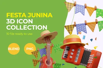 Festa Junina 장식 및 개체 3D Icon 팩