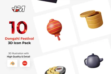 Festival Chino Dongzhi Paquete de Icon 3D