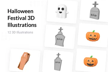 Free Fiesta de Halloween Paquete de Illustration 3D