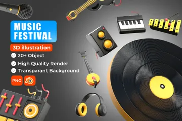 Festival de Música Pacote de Icon 3D