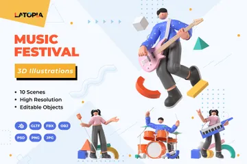 Festival de musique Pack 3D Illustration