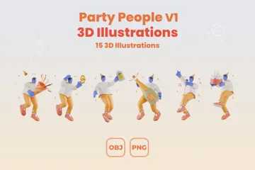 Fêtards Pack 3D Illustration