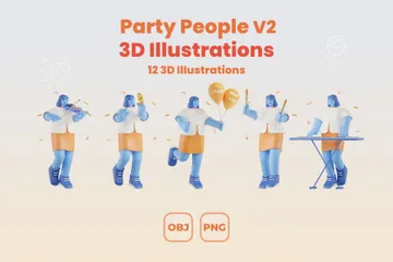 Les fêtards V2 Pack 3D Illustration