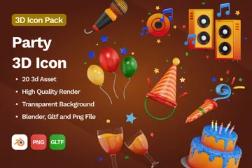 Faire la fête Pack 3D Icon