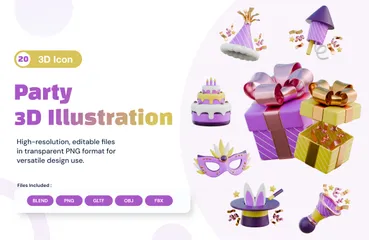 Faire la fête Pack 3D Icon