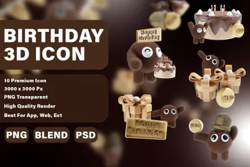 Fête d'anniversaire Pack 3D Icon