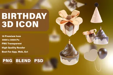 Chocolat de fête d'anniversaire Pack 3D Icon