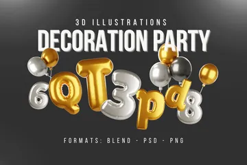 Fête de décoration Pack 3D Icon