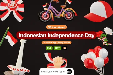 Fête de l'Indépendance indonésienne Pack 3D Icon