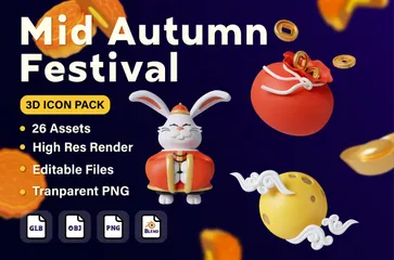 Fête de la mi-automne Pack 3D Icon