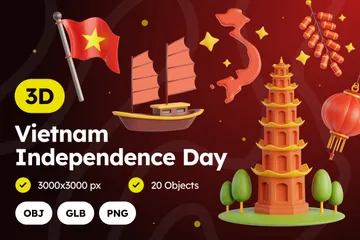 Fête de l'Indépendance du Vietnam Pack 3D Icon