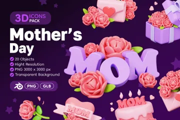 Fête des mères Pack 3D Icon