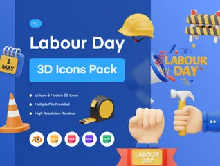 Fête du Travail Pack 3D Icon