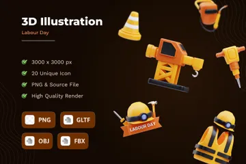 Fête du Travail Pack 3D Icon