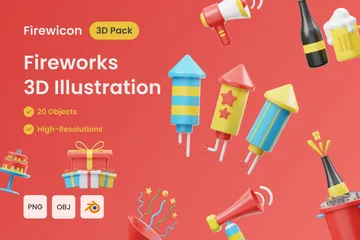 Feuerwerk 3D Illustration Pack