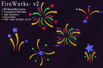 Feux d'artifice Pack 3D Icon