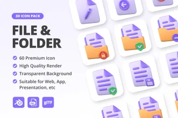 Fichier et dossier Pack 3D Icon