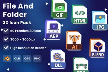 Fichier et dossier Pack 3D Icon
