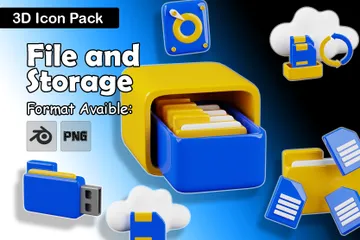 Fichier et stockage Pack 3D Icon