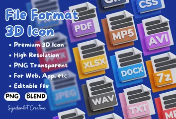 Document de format de fichier Pack 3D Icon