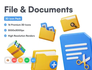 Dossier et documents Pack 3D Icon