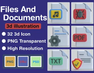 Fichiers et documents Pack 3D Icon