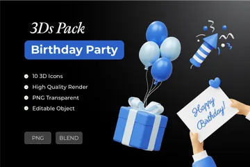 Fiesta de cumpleaños 3D Icon Pack