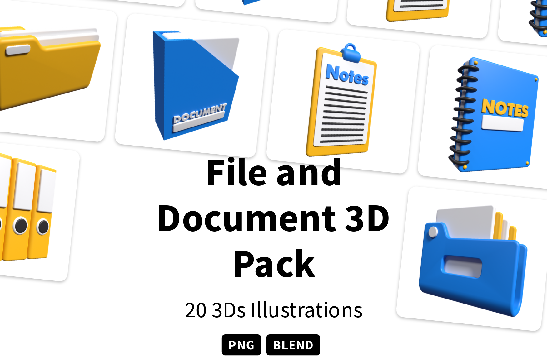 Premium File And Document 3D Illustration pack from Files & Folders 3D ...