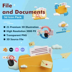 File  And Documents 3D Icon Pack