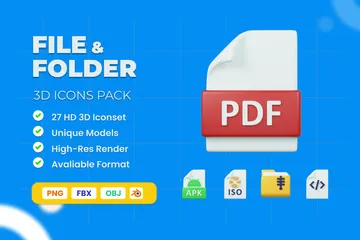 File And Folder 3D Icon Pack