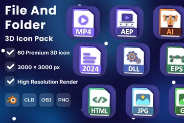 File And Folder 3D Icon Pack