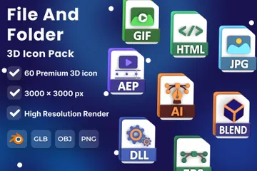 File And Folder 3D Icon Pack