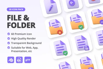 File And Folder 3D Icon Pack