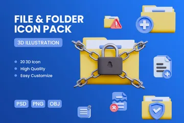 File And Folder 3D Icon Pack