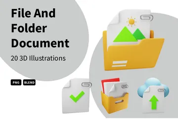 File And Folder Document 3D Illustration Pack