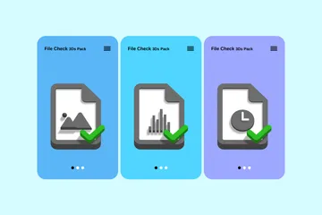 File Check 3D Icon Pack