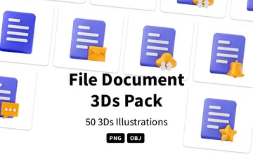 File Document 3D Icon Pack
