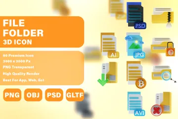 File Folder 3D Icon Pack