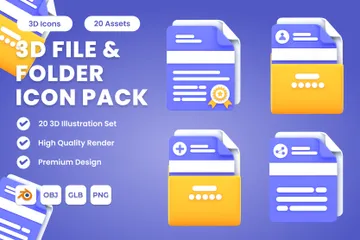 File & Folder 3D Icon Pack