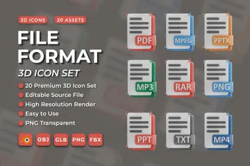 FILE FORMAT 3D Icon Pack