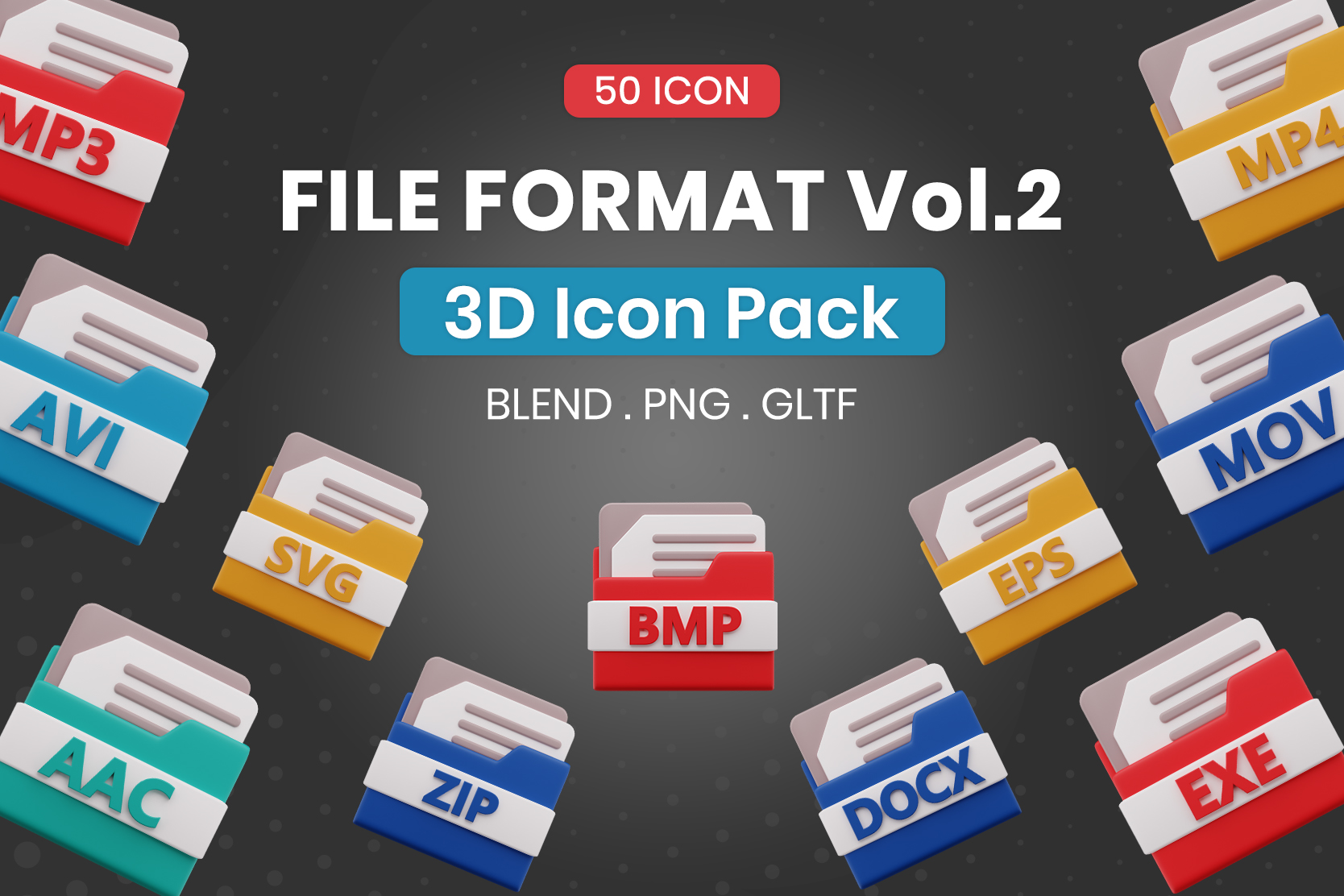 Premium File Format 3D Illustration pack from Files & Folders 3D ...