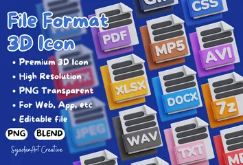 File Format Document 3D Icon Pack