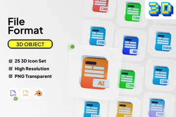 File Format Extension 3D Icon Pack