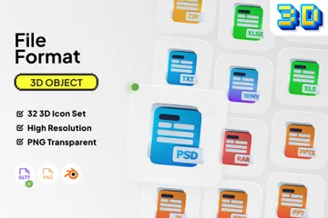 File Format Extension 3D Icon Pack