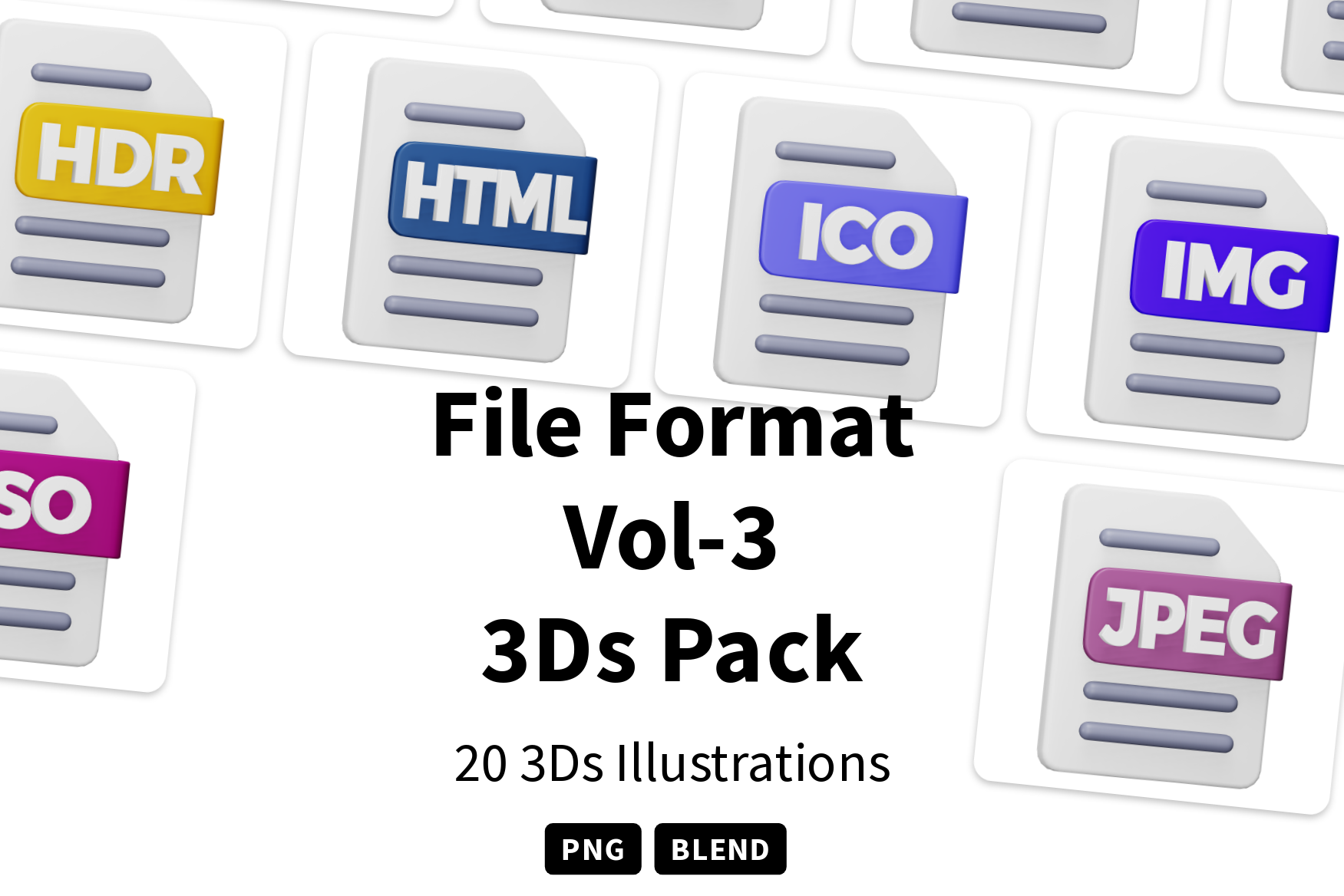 File Format Vol-3 3d Icon Pack - 20 Free Download Files & Folders 3d 